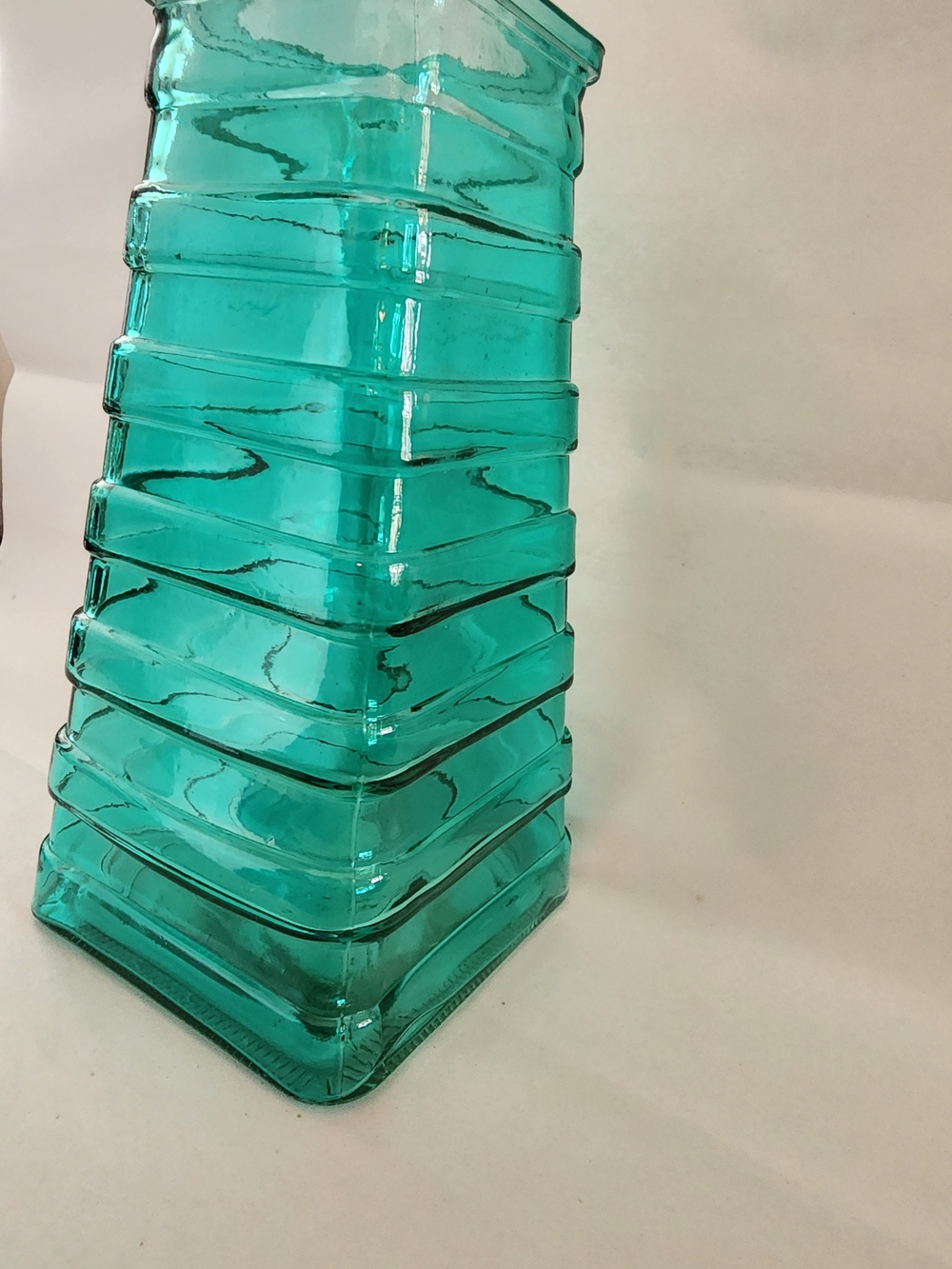 Turquoise Glass Ribbed Vase — Home Accents - Picture 4 of 8